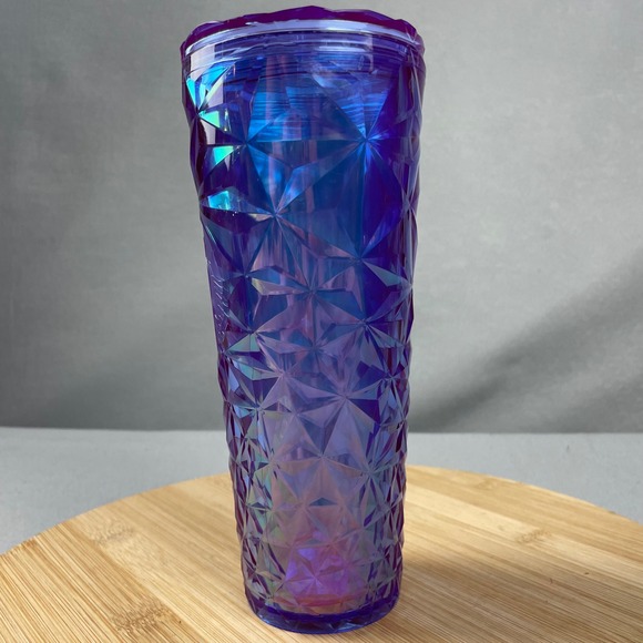 Starbucks Iridescent Gem Tumbler Cold Cup With Lid 24 Oz Purple Blue 2023 - Picture 10 of 16